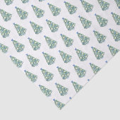 永遠の水の色の青と白のクリスマスツリー 薄葉紙 (詳細)