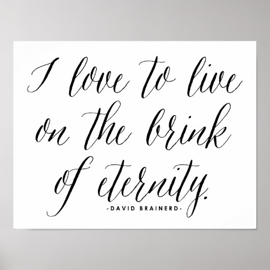永遠の瀬戸際に生きる | タイポグラフィポスター ポスター (正面)