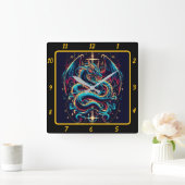 永遠の炎とドラゴンクロス スクエア壁時計 (ホーム)