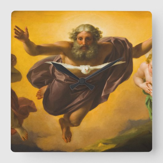 永遠の父,メンズによるキリストの情熱 スクエア壁時計 (正面)