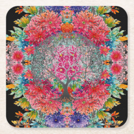 永遠の知識の木 スクエアペーパーコースター