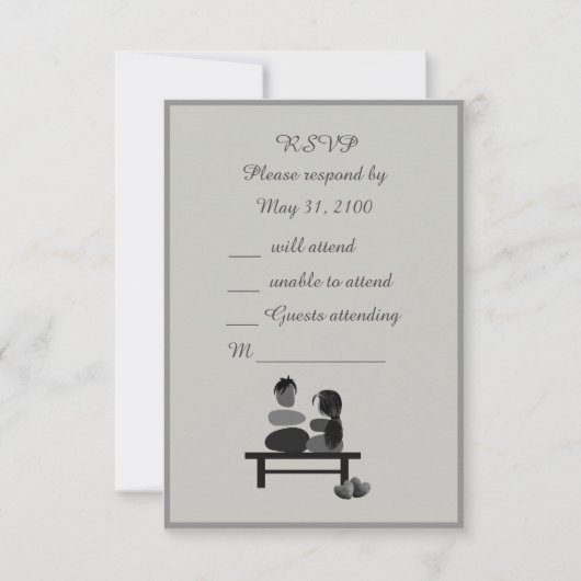 永遠の石のカップル結婚ボホズ 出欠カード (正面)