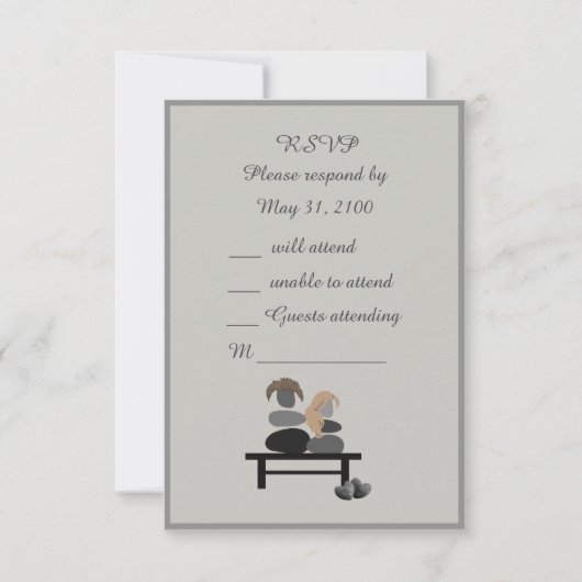 永遠の石のカップル結婚ボホズ 出欠カード (正面)