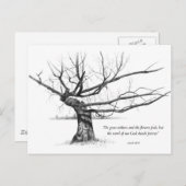 永遠の神の言葉:鉛筆で切り取られた木 ポストカード (正面/裏面)