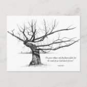永遠の神の言葉:鉛筆で切り取られた木 ポストカード (正面)