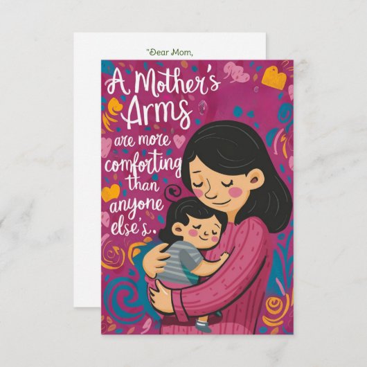 「永遠の絆：心のこもった母の日の挨拶 サンキューカード (正面/裏面)