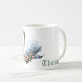 永遠の絆、黒と白の愛の白鳥。 コーヒーマグカップ (正面右)