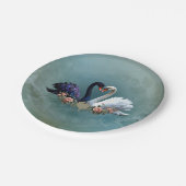 永遠の絆、黒と白の愛の白鳥。 ペーパープレート (アングル)