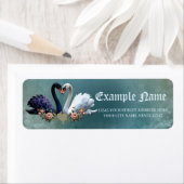 永遠の絆、黒と白の愛の白鳥。 ラベル (インサイチュ)