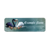 永遠の絆、黒と白の愛の白鳥。 ラベル (正面)