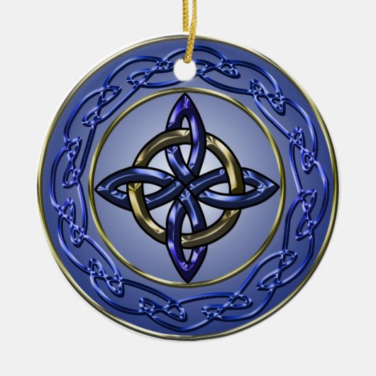 永遠の結び目の木のオーナメントの円 セラミックオーナメント (正面)