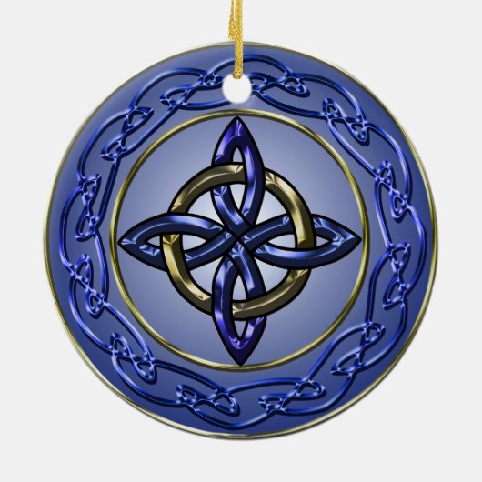 永遠の結び目の木のオーナメントの円 セラミックオーナメント (裏面)