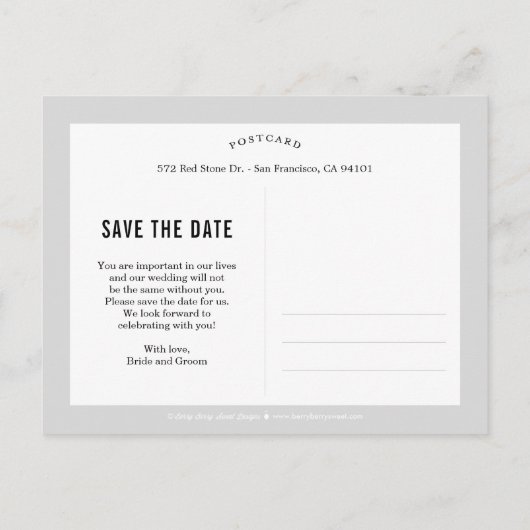 永遠の編集可能なカラー日付はがきを保存 案内ポストカード (裏面)