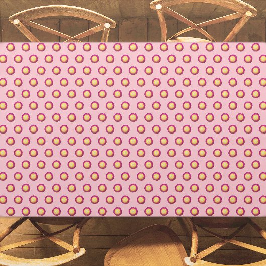 永遠の花の継ぎ目の模様(ピンク) テーブルクロス