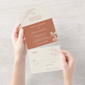 永遠の花モノグラム結婚ズ オールインワン招待状 (貼ってはがせる)