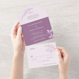 永遠の花モノグラム結婚ズ オールインワン招待状