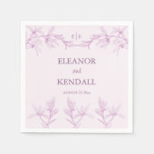 永遠の花モノグラム結婚ズ スタンダードカクテルナプキン (正面)