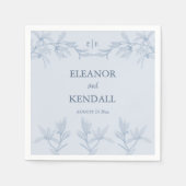 永遠の花モノグラム結婚ズ スタンダードカクテルナプキン (正面)