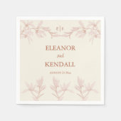 永遠の花モノグラム結婚ズ スタンダードカクテルナプキン (正面)