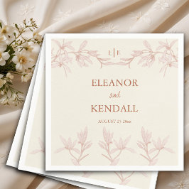 永遠の花モノグラム結婚ズ スタンダードカクテルナプキン