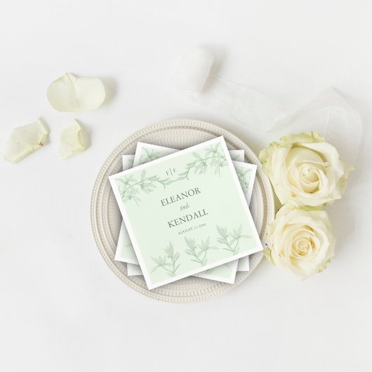 永遠の花モノグラム結婚ズ スタンダードカクテルナプキン