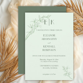 永遠の花モノグラム結婚ズ 招待状