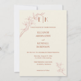 永遠の花モノグラム結婚ズ 招待状