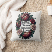 永遠の花咲く愛のからまりハートTシャツ クッション (ブランケット)