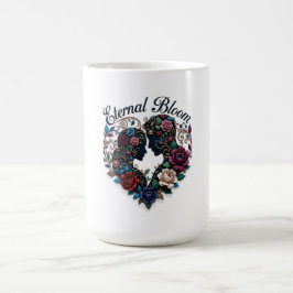 永遠の花咲く愛の抱擁Tシャツ | 華麗なカップルデザイン コーヒーマグカップ