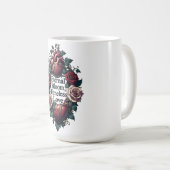 永遠の花咲く愛の絡み合うハートTシャツ コーヒーマグカップ (正面右)