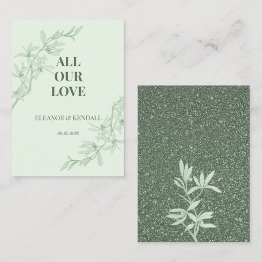 永遠の花結婚の感謝 エンクロージャーカード (正面/裏面)