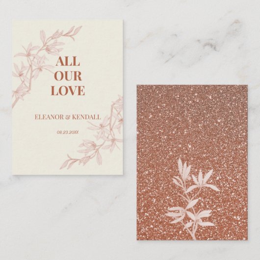 永遠の花結婚の感謝 エンクロージャーカード (正面/裏面)