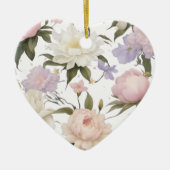永遠の花：魅惑的なフローラハートオーナメント セラミックオーナメント (正面)