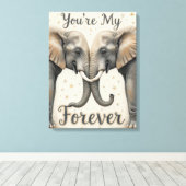 永遠の芸術を愛する象 キャンバスプリント (インサイチュ (ウッドフロア))