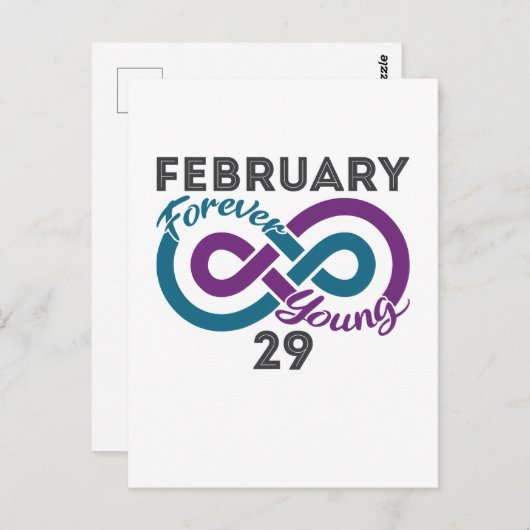 永遠の若さ うるう年 誕生日 うるう生まれ ポストカード (正面/裏面)