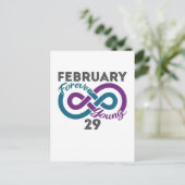 永遠の若さ うるう年 誕生日 リープリング ポストカード (スタンド正面)