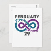 永遠の若さ うるう年 誕生日 リープリング ポストカード (正面/裏面)