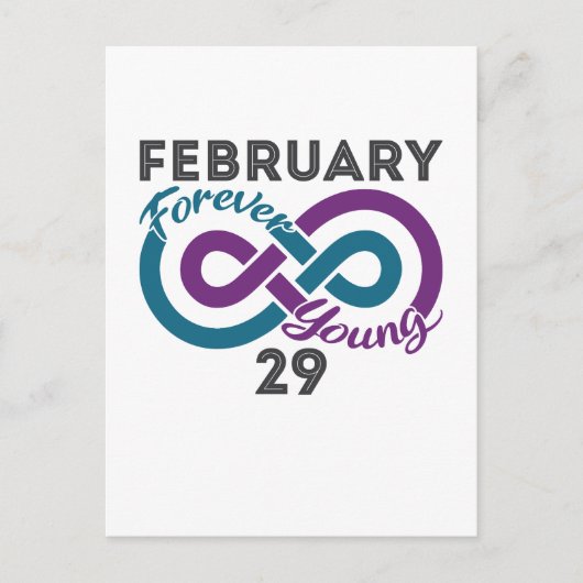 永遠の若さ うるう年 誕生日 リープリング ポストカード (正面)