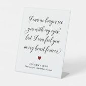 永遠の葬式引用文でハートを見る 台座サイン (正面)