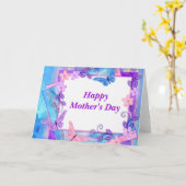 永遠の蝶 – ハッピー母の日 カード (黄色い花)