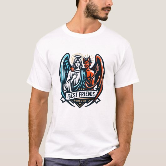 永遠の親友:天使と悪魔 Tシャツ (正面)