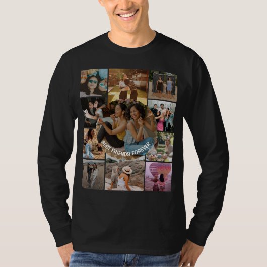 永遠の親友 11枚の写真のコラージュ 友情 Tシャツ (正面)