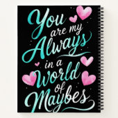 永遠の言葉"ロマンチックな引用文 ノートブック (裏面)