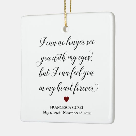 永遠の記念引用文に私のハートであなたを参照 セラミックオーナメント (左)