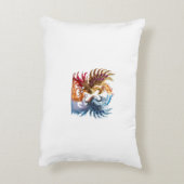 「永遠の調和：火と火の鳳凰の融合 アクセントクッション (裏面(縦))