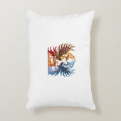 「永遠の調和：火と火の鳳凰の融合 アクセントクッション (正面(垂直))