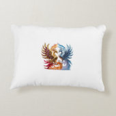 「永遠の調和：火と火の鳳凰の融合 アクセントクッション (裏面)