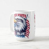 永遠の赤白青アメリカ国旗愛国心 コーヒーマグカップ (正面左)