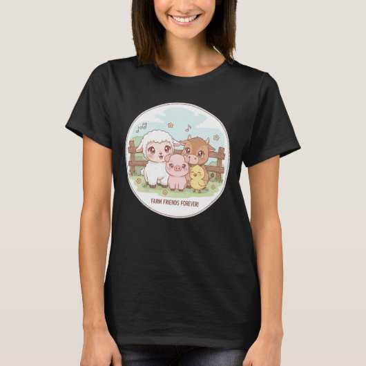 永遠の農場の友達 - かわいい＆可愛らしい Tシャツ (正面)