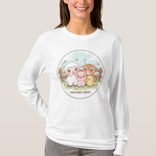 永遠の農場の友達 - かわいい&可愛らしい Tシャツ (正面)